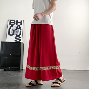 男女春夏风壮族苗族彝族瑶族演出舞蹈服饰阔腿裤K272-P68控88图片