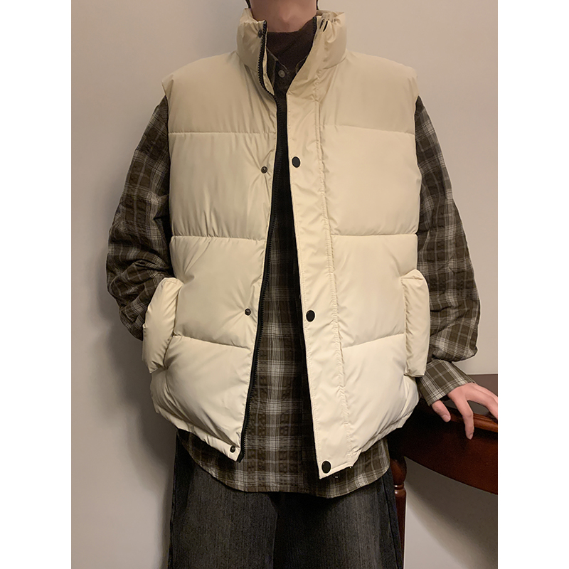 纯色R宽松男生保暖外套加厚冬季棉袄背心马甲秋MJ528-P88控118，男装背心/马甲，电商A005-1