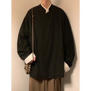 新中式G斜襟盘扣亚麻棉麻中山装立领衬衫夹克外套JK23-P98控118图片