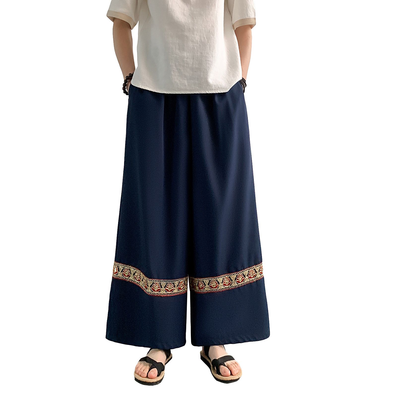 男女春夏风壮族苗族彝族瑶族演出舞蹈服饰阔腿裤K272-P68控88,男装休闲裤,电商A005-1