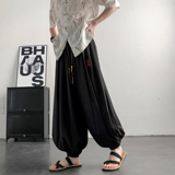 超大码8XL冰丝刺绣九分裤男大桶裤宽松长裤萝卜裤K265-P65控88，男装休闲裤，电商A005-1