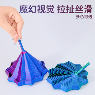 3D打印视儿童益智玩具错觉折叠多边形萝卜塔解压螺旋立体桌面摆件