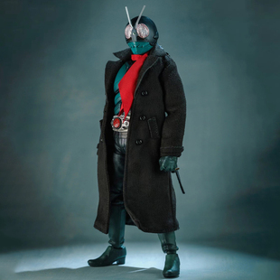 Frs6寸麂皮黑长风衣送红围巾修罗丸北冥12分 12新假面骑士SHF