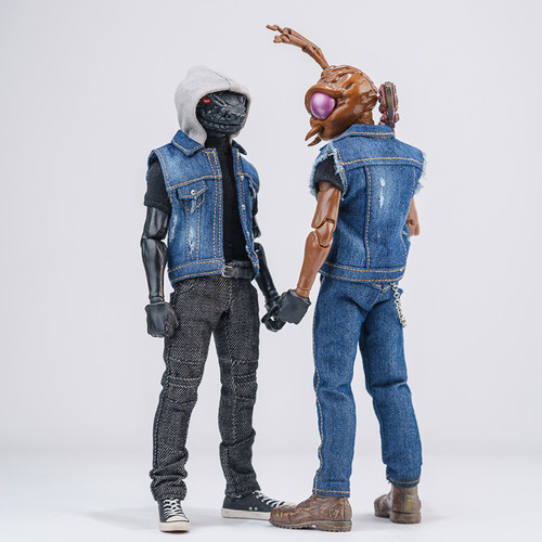 1/12方大头6寸romankey无界蚂蚁阿巳3.0bjd北冥12分娃衣牛仔马甲