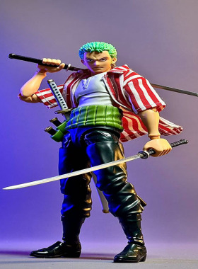 1/12兵人方大头布衣 SHF 索隆条纹印花衬衣阿龙乐园篇 有铁线布衣