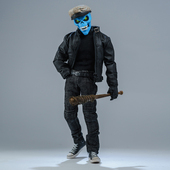 12FRS6寸可动人偶无界方大头蚂蚁ant岚素体立领皮夹克外套兵人