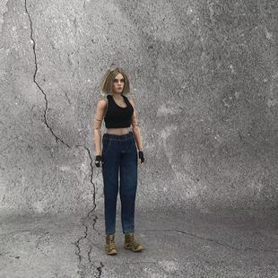 女生TBL素体现代6寸机娘手办洗水牛仔裤 12兵人衣服 现货1