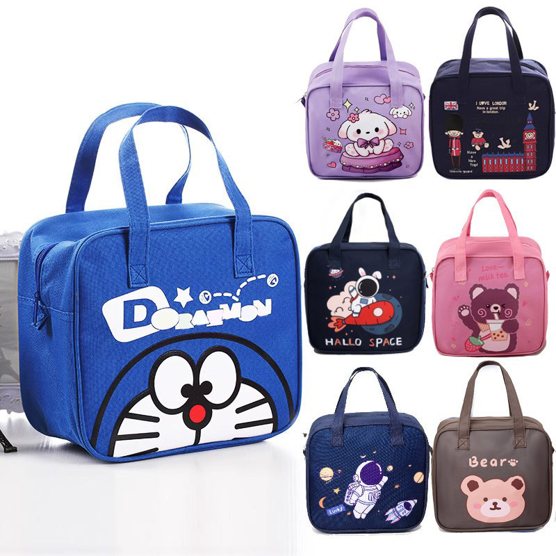 便当包大号手提包卡通防水上班族小学生保温饭盒袋包带饭午餐袋子