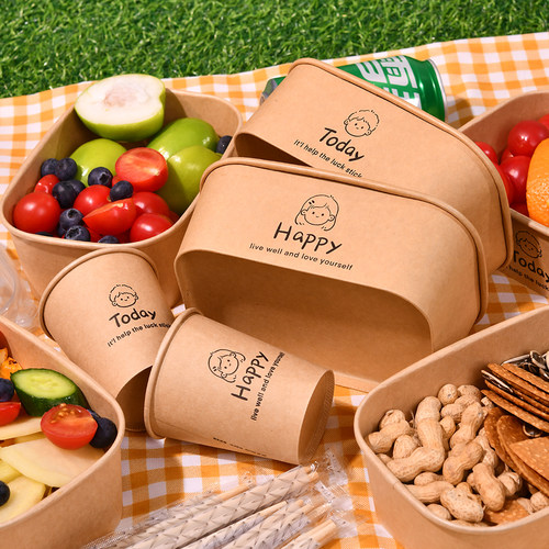 牛皮纸一次性餐盒野餐水果打包盒