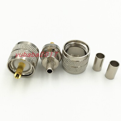 UHF-JY-3 压接RG58/RG142/LMR195/RG400馈线 PL-259射频头 SL16