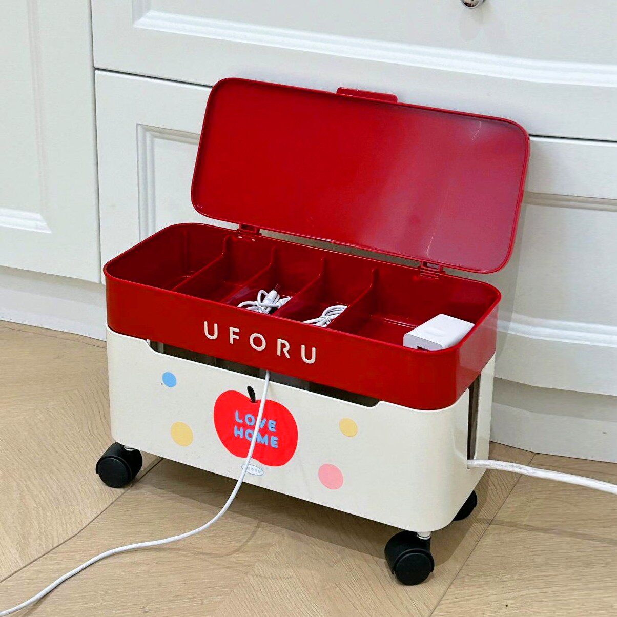 多巴胺数据线收纳盒插线板置物架家用遮丑充电线电源线整理线盒