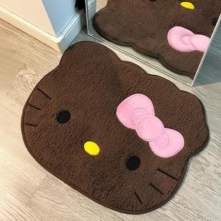 hello猫咪地垫入户门口脚垫防滑吸水毛绒地毯家用卧室床边可爱猫