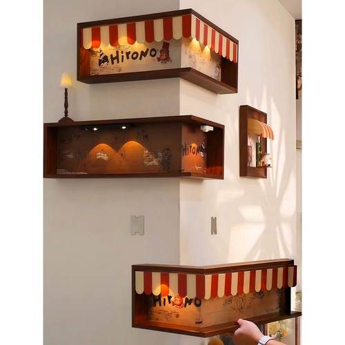 盲盒收纳展示架转角置物架拐角墙角收纳架客厅墙壁转角墙面装饰