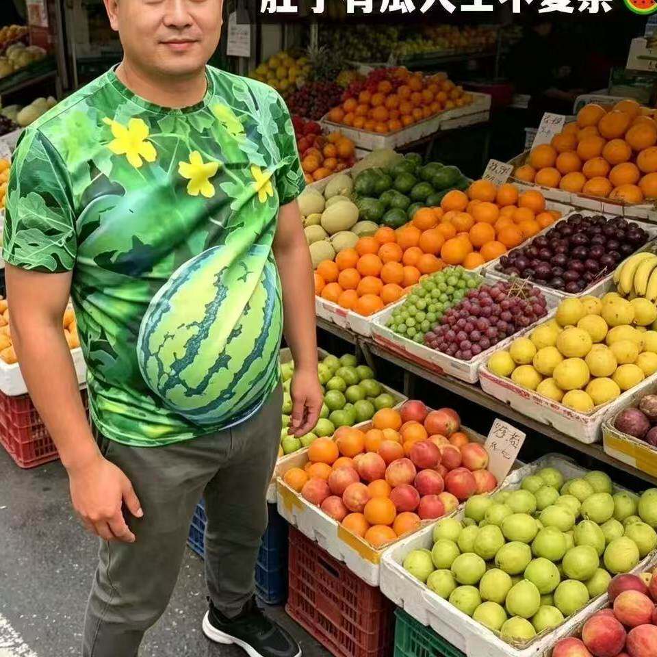 2026水果西瓜个性时尚爆款夏季系列潮流短袖印花圆领T恤男女上衣