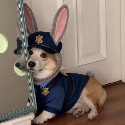 疯狂动物城朱迪宠物毛绒头套小狗猫咪cos兔子警官连帽衣服有尾巴