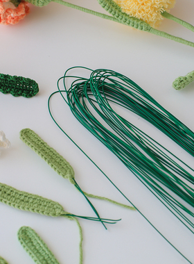 22号24号包胶细铁丝叶子定型2号3号4号花杆钩针毛线翻糖花艺铁丝