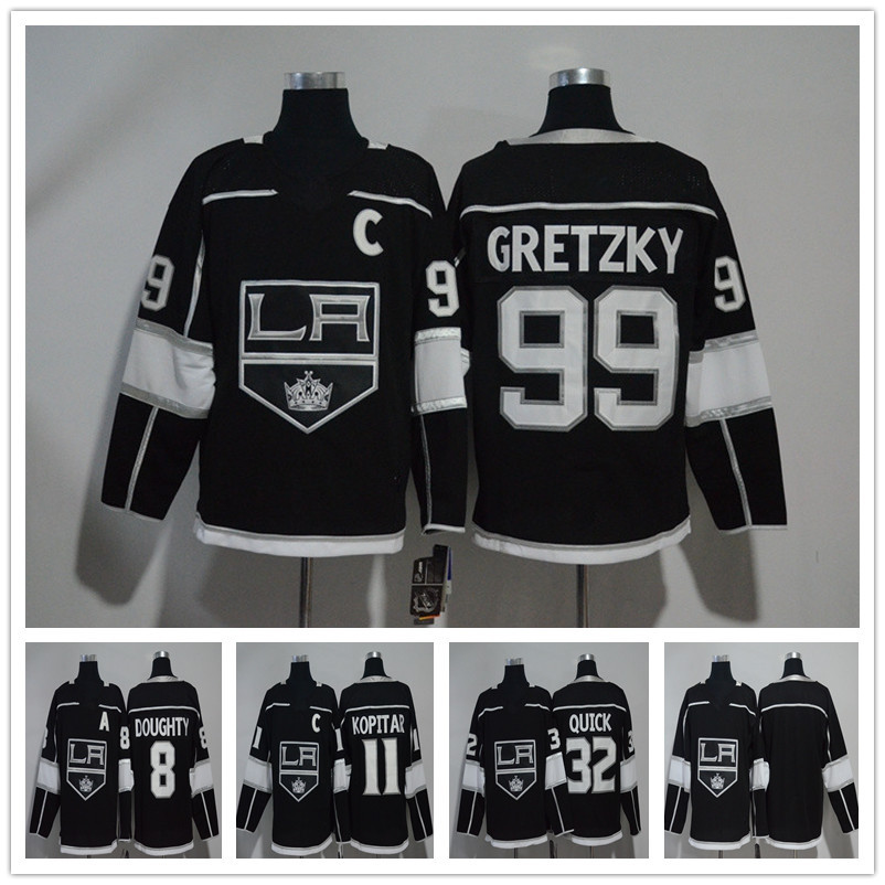 NHL新款球衣 洛杉矶国王队8#11#99#黑色冰球服曲棍球球衣代发