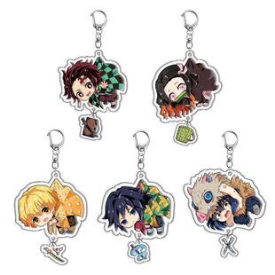 鬼灭之刃亚克力钥匙扣 双面透明挂件胡蝶忍无一郎挂饰一件代发