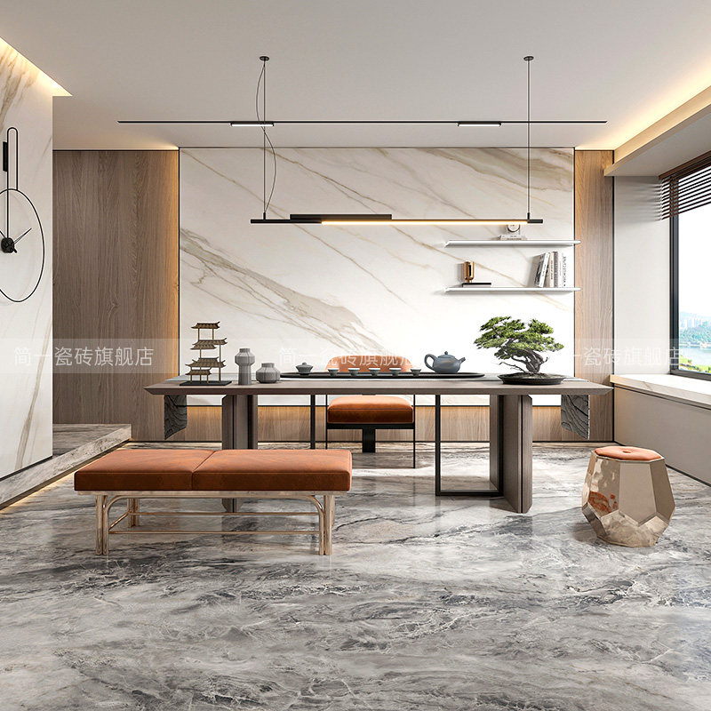 gani简一瓷砖秦川沃野客餐厅玄关背景墙现代轻奢瓷砖墙砖