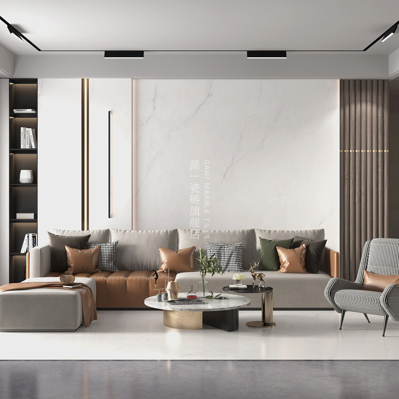 简一瓷砖林肯白大理石背景墙砖 客厅厨房卫生间白色砖