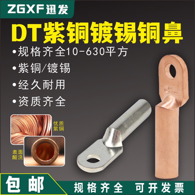 A级镀锡铜接线端子紫铜鼻子
