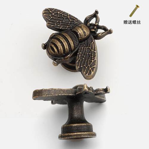 仿古蝴蝶拉手锌合金提手法式复古斗柜门把手抽屉拉手欧式衣柜五金