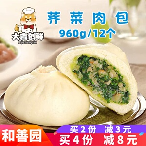 和善园荠菜肉包早点速冻半成品猪肉菜包营养早餐包子面食餐饮商用