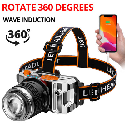 Multi functional head mounted flashlight induction headlight