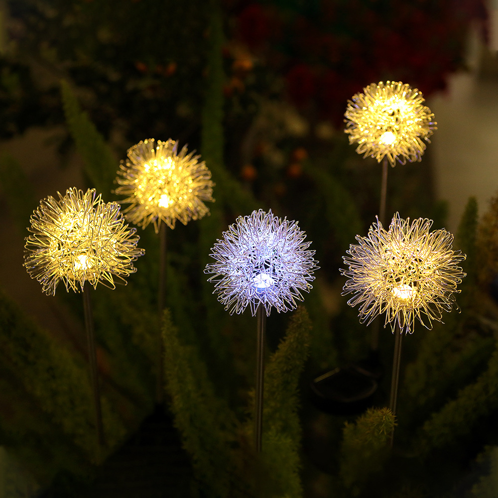 Solar powered aluminum ball dandelion lamp太阳能蒲公英灯