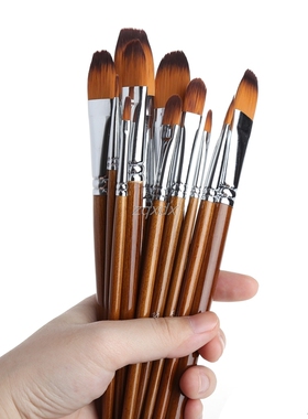 New 13Pcs Nylon Hair Paint Brush Set Different Shape Handle