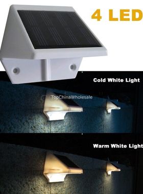 Solar Power Panel 4 LED Fence Gutter Light for Outdoor