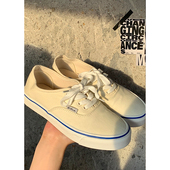 女团出道百搭板鞋 许刘芒 淡黄冰淇淋奶油神仙配色复古低帮帆布鞋