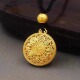 2026新款 金色八宝罗盘项链男女同款 情侣百搭镂空设计吊坠配黑绳