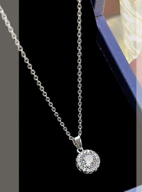 合金太阳花银色圆钻项链电镀合金耐磨日常清新潮流配饰时尚新品