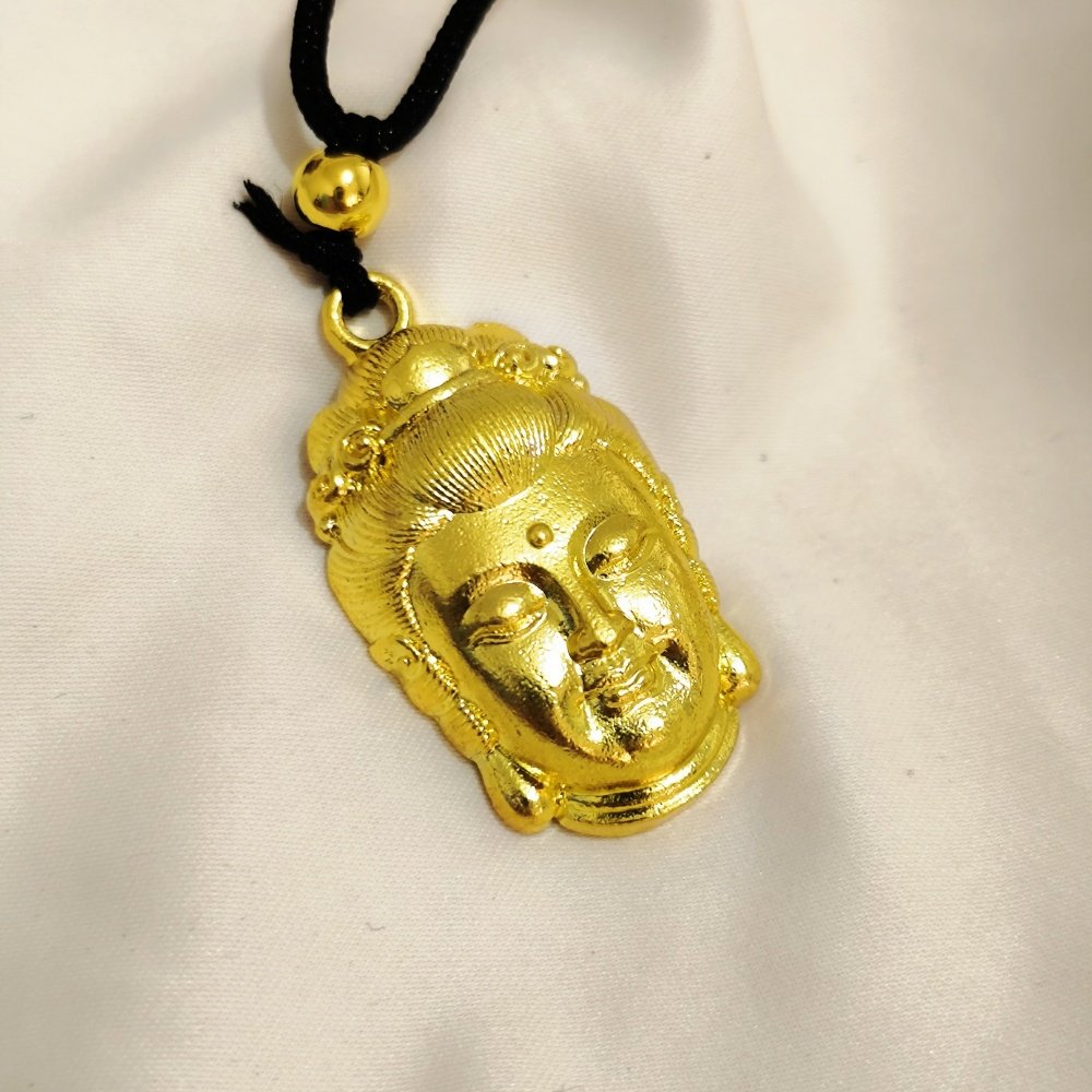 观音头金色吊坠首饰男女同款毛衣链永保平安大佛头佛首项链配黑绳,饰品/流行首饰/时尚饰品新,项坠/吊坠,淘宝优惠券,粉丝福利购,淘宝优惠卷