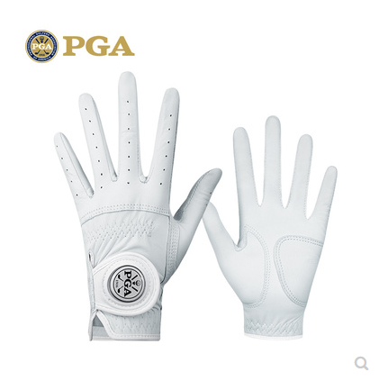 美国PGA 高尔夫球手套 女士真皮手套 全羊皮 可拆卸马克 1双/两只