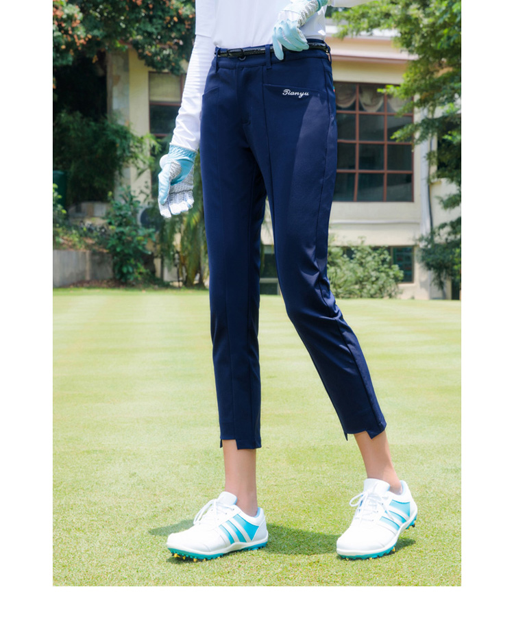 高尔夫服装 夏季 女式裤子薄款速干弹力九分裤GOLF女装修身显瘦