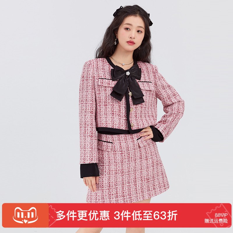 GW大码女装小香风套装胖mm显瘦