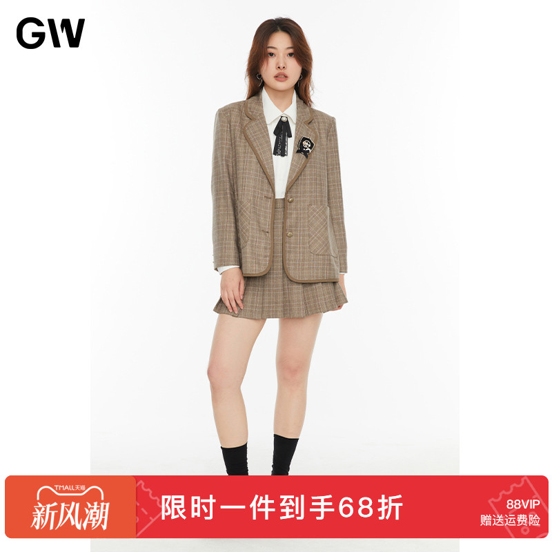 gw大码秋季西装外套半身裙学院风