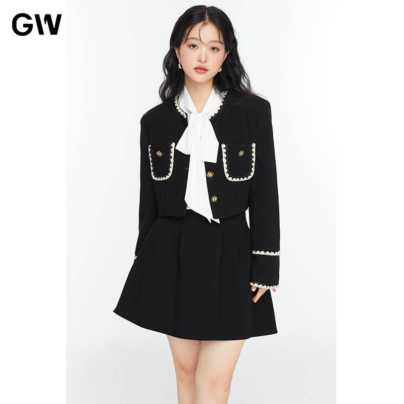 GW大码女装小香风套装气质两件套