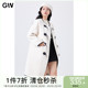 微胖mm女 女装 白色气质设计感圆领羊羔绒长外套2024春冬新款 GW大码