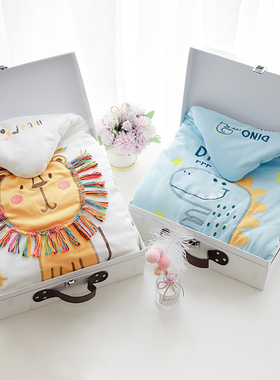 新生婴儿礼物宝宝包被初生用品礼盒套装盖毯春秋外出保暖被子礼物