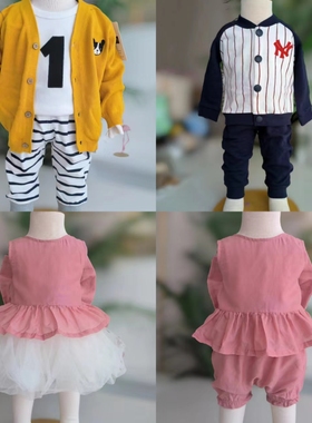 婴儿春夏款T恤纯棉裤子套装男女宝洋气哈衣连体衣女童时尚裙套装