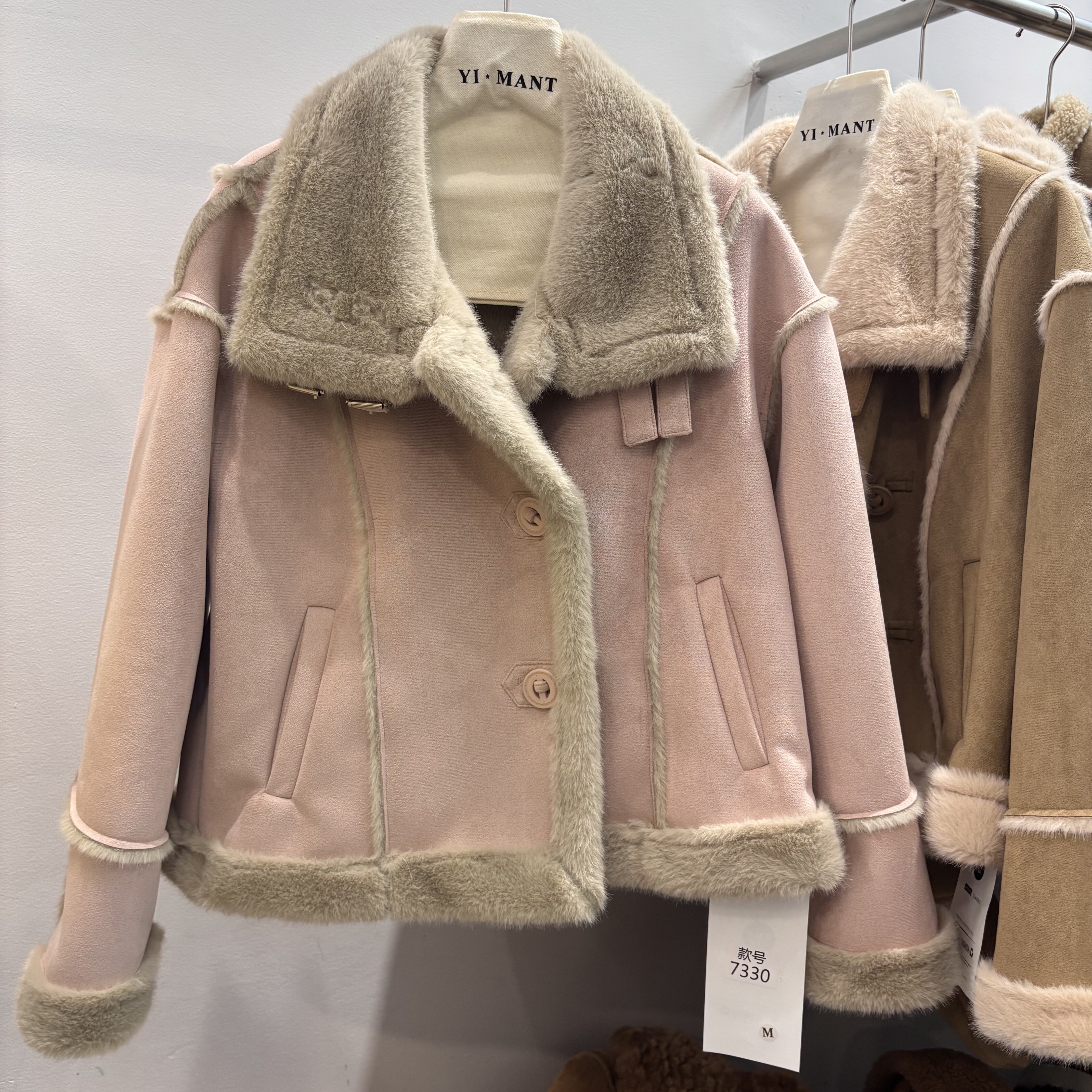 韩系高级感皮毛一体加厚立领机车服外套女2025冬季环保毛洋气上衣