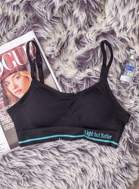 無蒛QY9001夏运动内衣女防震跑步学生无钢圈少女薄款文胸运动背心