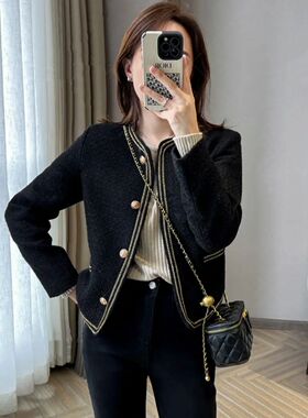 正品哥家新新款2025春小香风外套法式名媛气质粗花呢短款上衣女