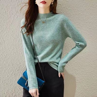 白领哥弟新半高领打底衫女毛衣