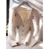 正品 哥家新2025秋冬韩系V领针织马甲背心女宽松外穿马夹毛衣潮