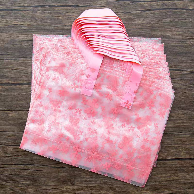 可爱毛线熊新款塑料手提包装礼品服装购物袋子童装衣服鞋盒袋子