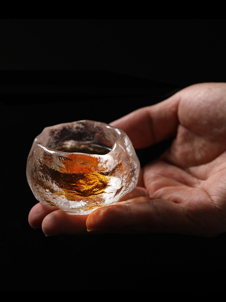 冰冻烧古法琉璃杯日式主人杯单杯日本茶道功夫茶具高档手工茶杯子